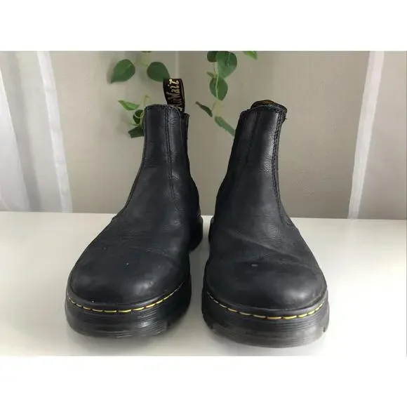 Dr Martens Chelsea Boots Womens Size 8 Embury Black Wyoming Leather Casual P9 - Picture 3 of 8